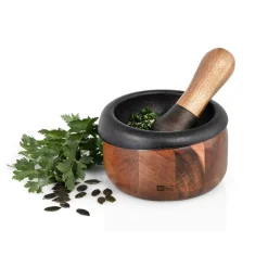 Salat Zubehör<Adhoc Mörser Crush 2-tlg. Akazie