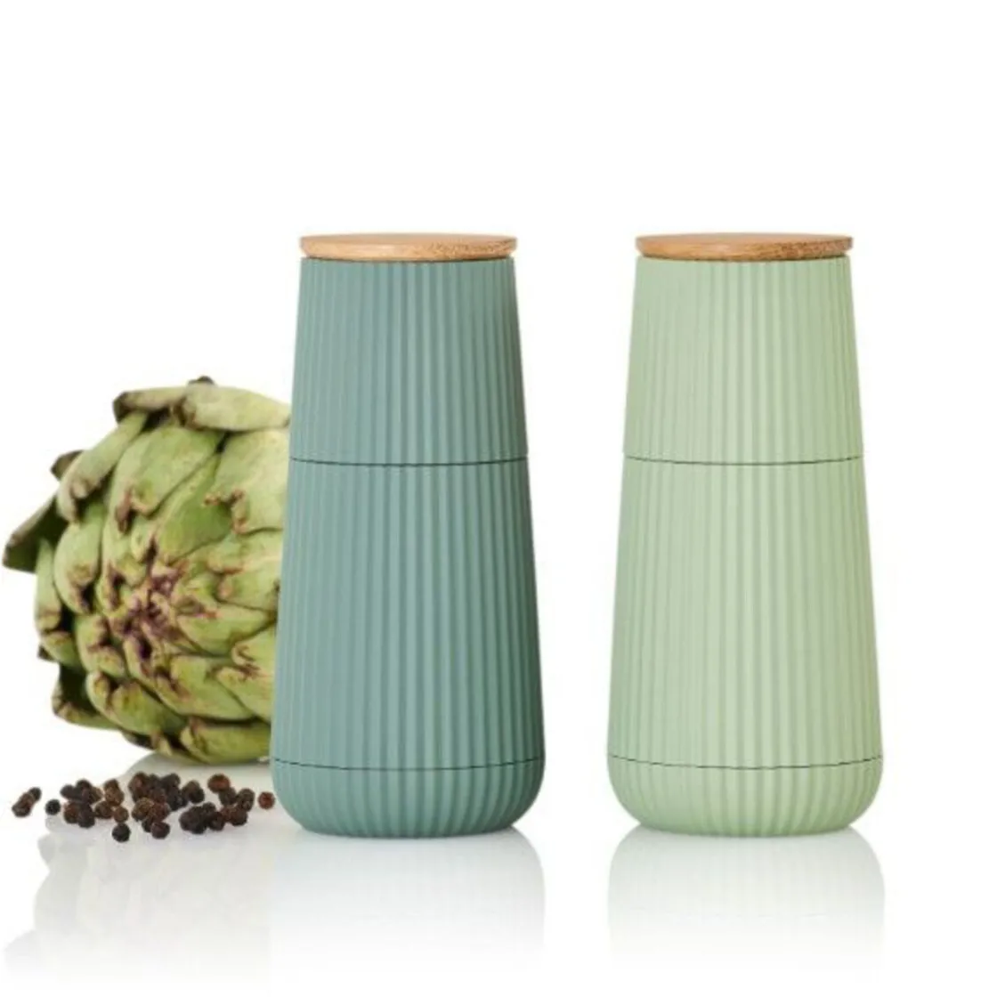 Messer & Co. Entdecken|Kräuter & Gewürze<Adhoc Pfeffer- und Salzmühle 2-tlg. Scape dark green/light green
