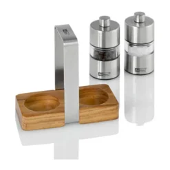 Adhoc Pfeffer- und Salzmühle Menage 3-tlg. Minimill silber