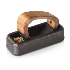 Messer & Co. Entdecken|Kräuter & Gewürze<Adhoc Wiegemörser Rocca Gusseisen/Akazie 17x10,7x7,2cm