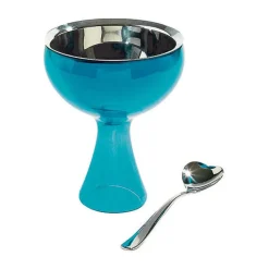 Schalen<Alessi Eisbecher mit Löffel blau Big Love