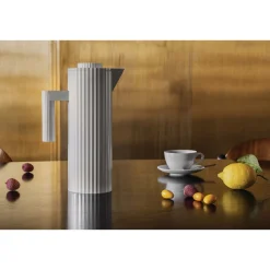 Thermoskannen<Alessi Isolierkanne weiß Plisse thermoplastisches Harz