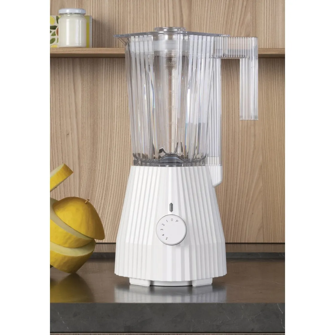 Kochwelt Entdecken<Alessi Mixer 1,5 l Plissé weiß
