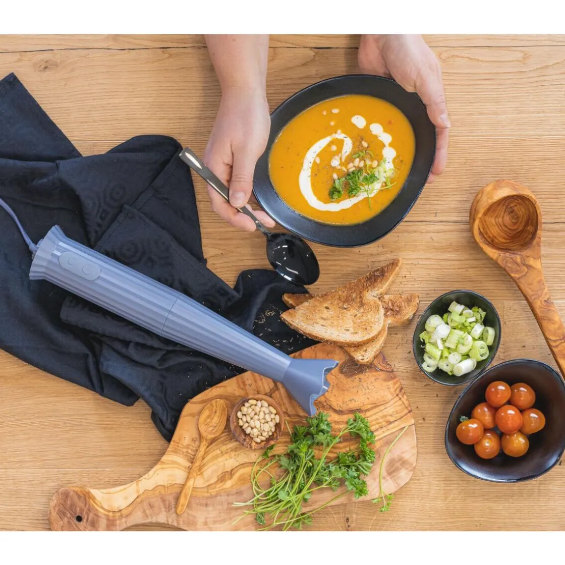 Kochwelt Entdecken<Alessi Stabmixer 34 cm Plissé grau