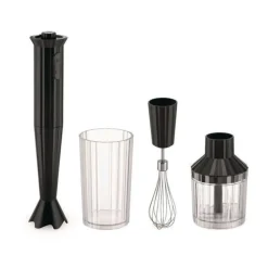 Kochwelt Entdecken<Alessi Stabmixer-Set 4-tlg. Plissé schwarz