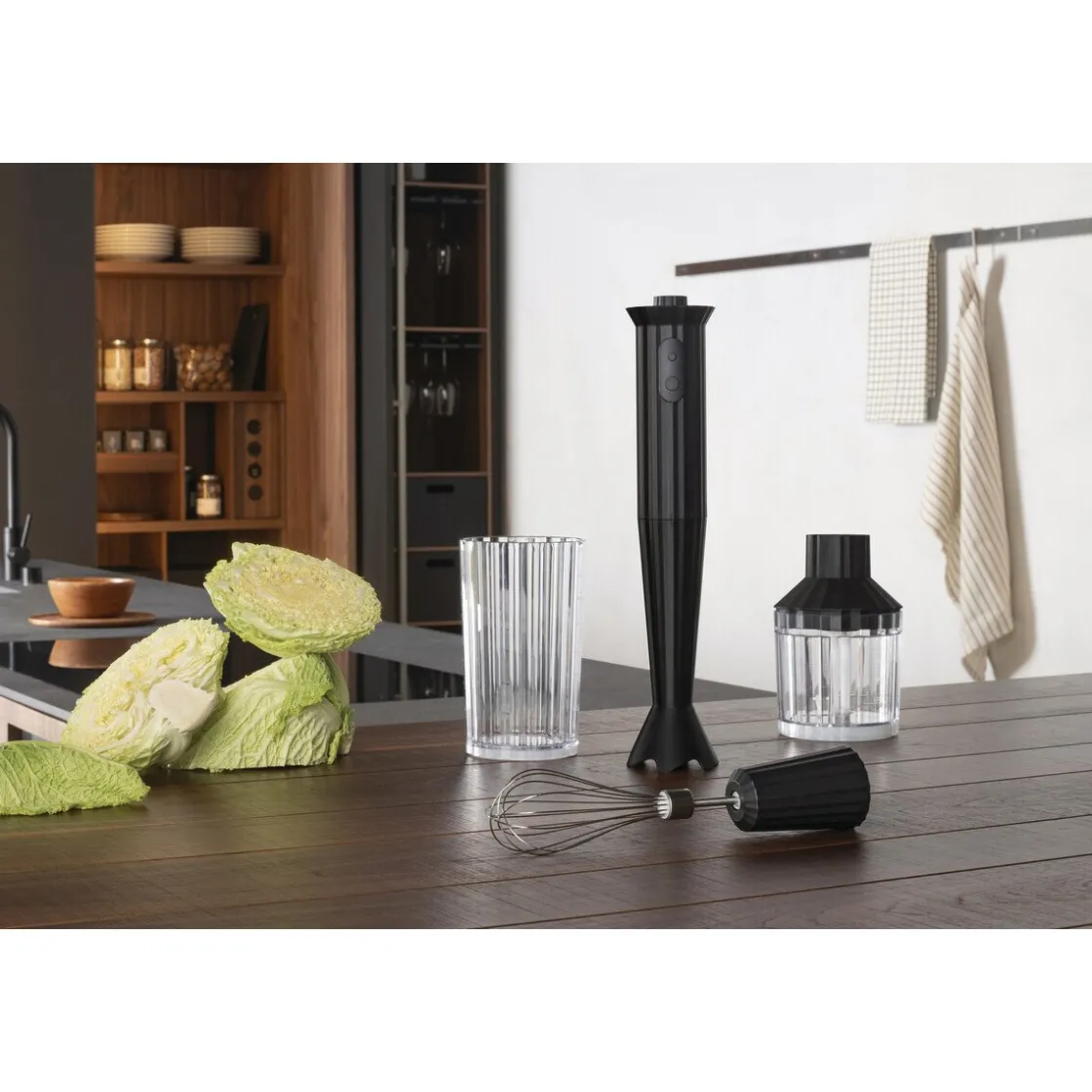 Kochwelt Entdecken<Alessi Stabmixer-Set 4-tlg. Plissé schwarz