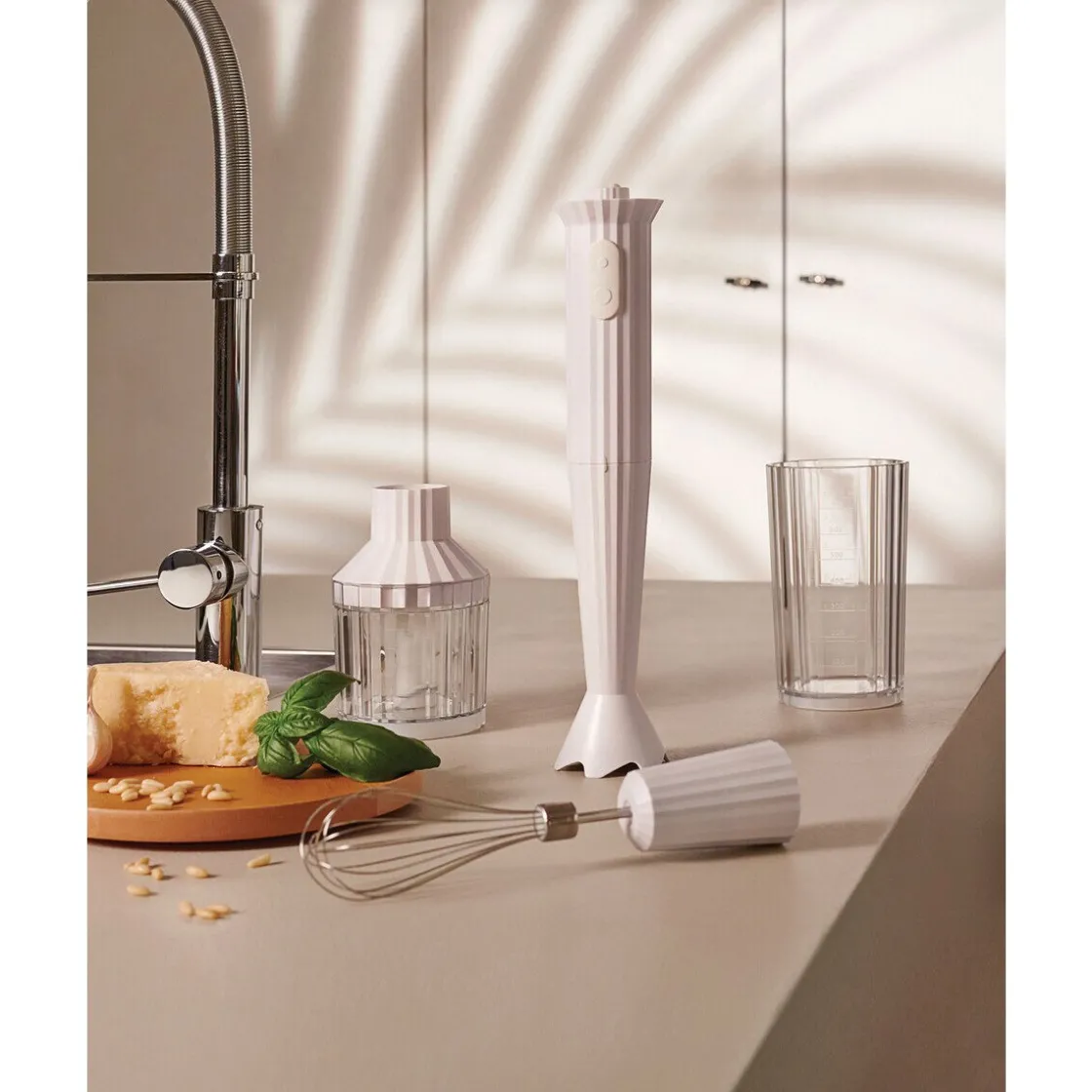 Kochwelt Entdecken<Alessi Stabmixer-Set 4-tlg. Plissé weiß