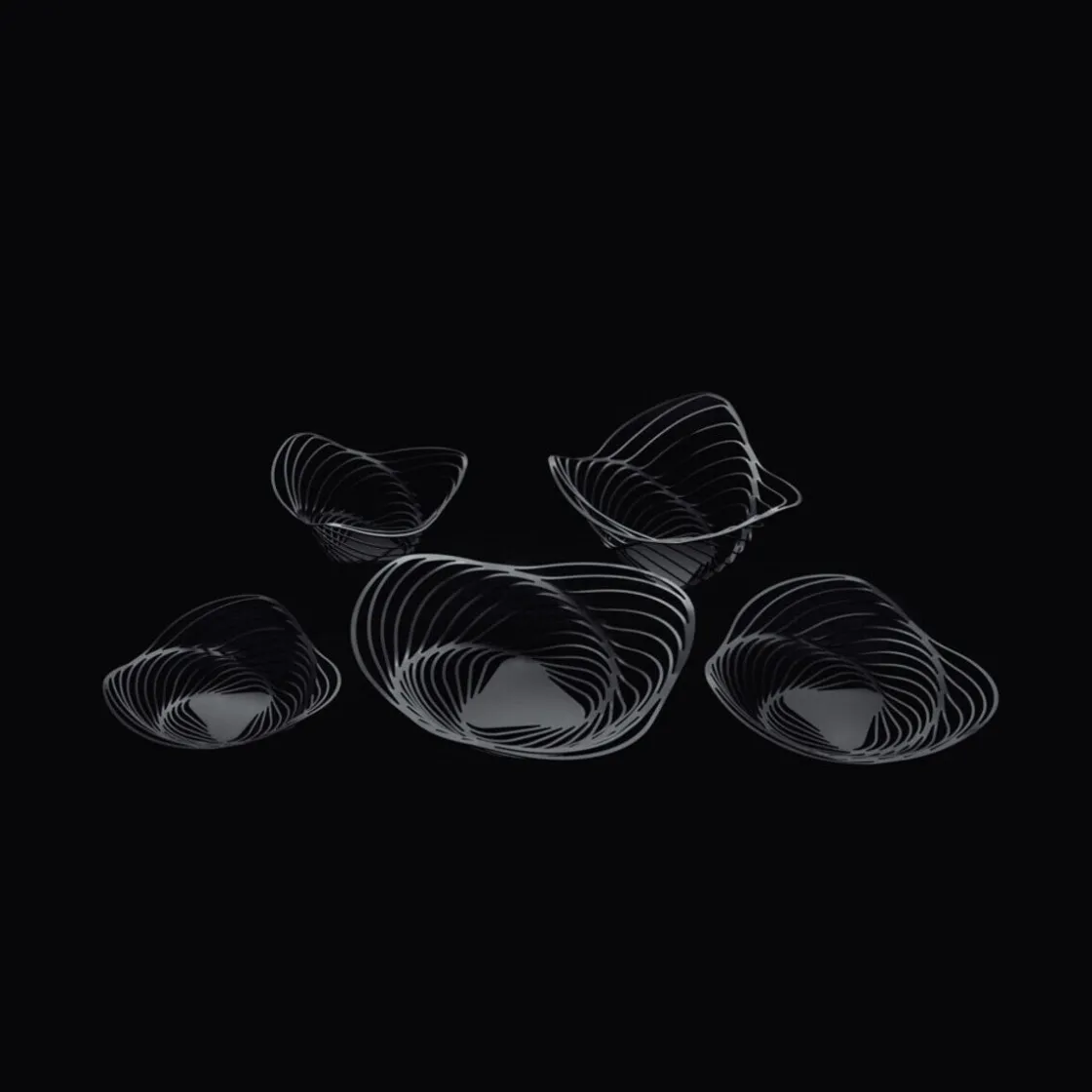 Alessi Tischschmuck Schale schwarz Trinity