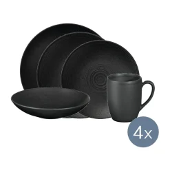 Geschirrsets 4 Personen<ASA Geschirr-Set 20-tlg. Bella Vista Schwarz