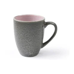 Becher<Bitz Henkelbecher 30cl grau/rosa