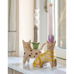 Weihnachtskerzen<Bloomingville Kerzenhalter 2er-Set Mamie braun