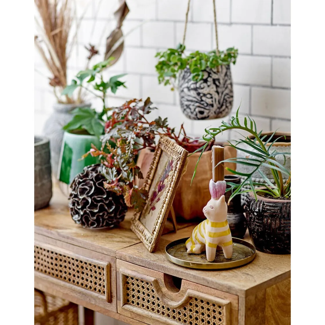 Weihnachtskerzen<Bloomingville Kerzenhalter 2er-Set Mamie braun