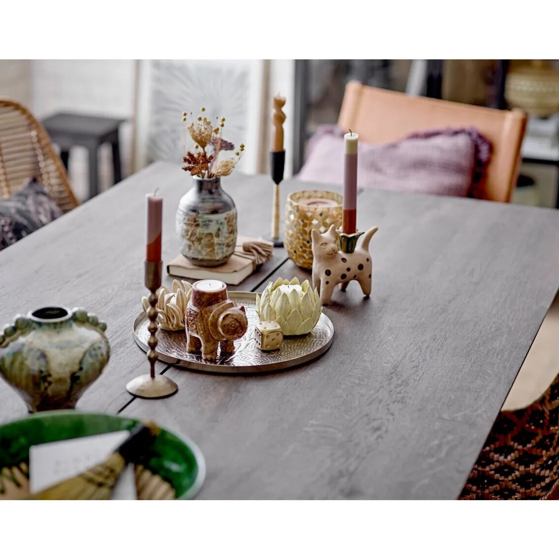 Weihnachtskerzen<Bloomingville Kerzenhalter 2er-Set Mamie braun