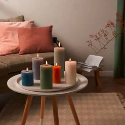 Weihnachtskerzen<Bolsius 4er Pack Stumpenkerze 130/68 Rustik Shine zartes rot 41