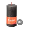 Weihnachtskerzen<Bolsius 8er Pack Stumpenkerze 100/50 Rustik Shine stürmisches grau 31