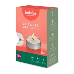 Bolsius Maxi-Teelichte 18er-Pack silber
