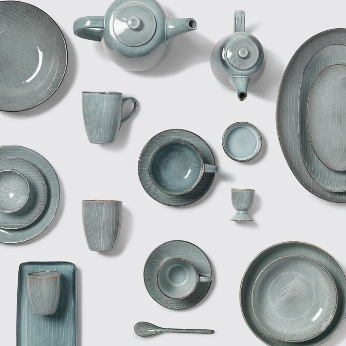 Broste Copenhagen Teller tief 22 cm Nordic Sea Soft Blue