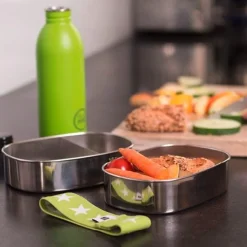 Brotdosen<Brotzeit Lunchbox Magic grün Edelstahl 16,5x12,5x4,5cm