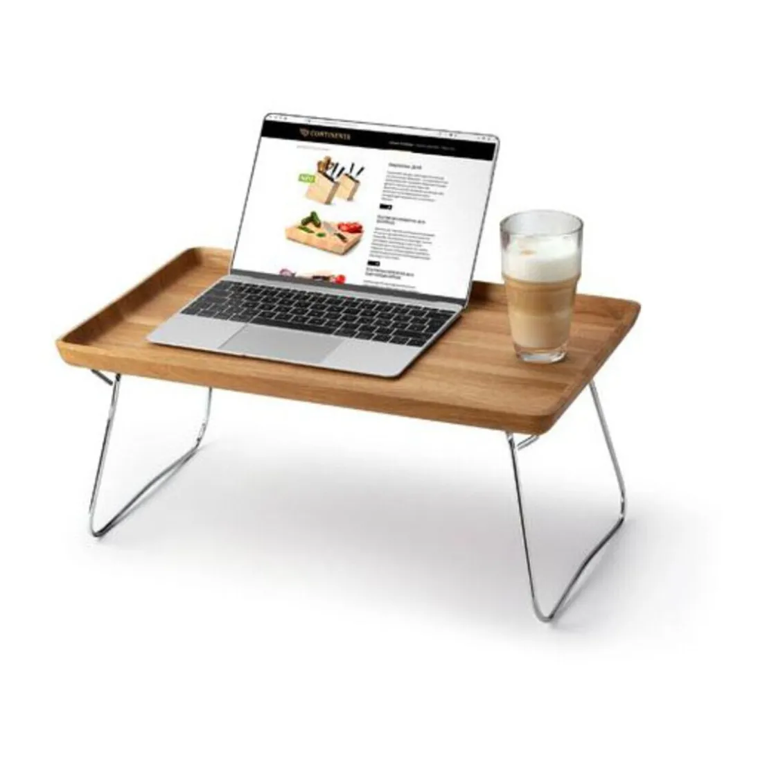 Continenta Bett-Tablett 53x32x7 cm Eiche