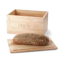 Brotkästen & Brotkörbe<Continenta Brotkasten m. Deckel Holz 34,5x23x19cm