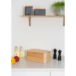 Continenta Brotkasten 36x23x16 cm Gummibaum