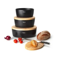 Continenta Brottopf oval 27x20cm H.13,5cm Keramik schwarz