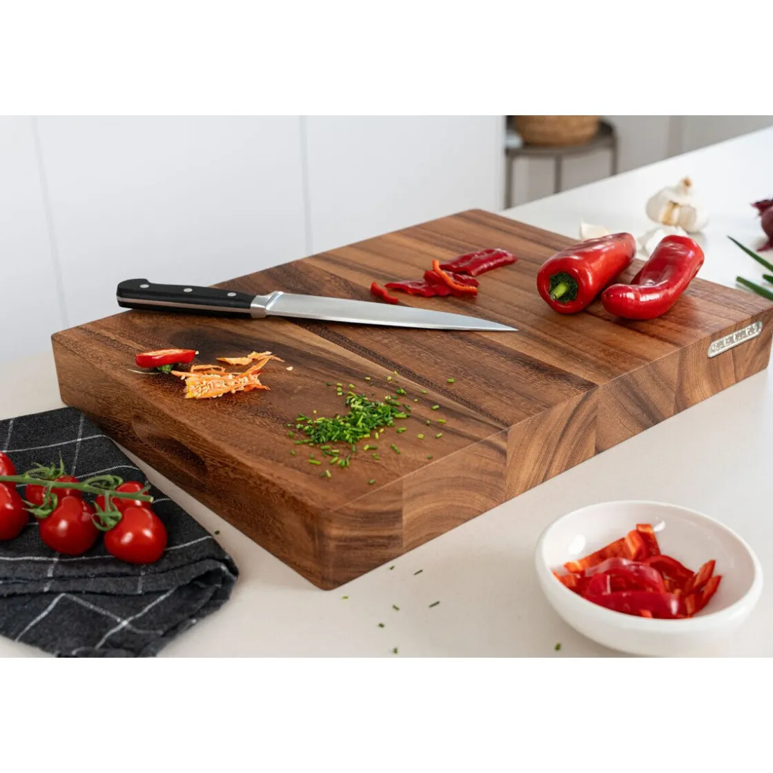 Messer & Co. Entdecken|Schneidebretter Aus Holz<Continenta Hackblock Akazie geölt 48x36x6cm