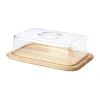 Continenta Käseglocke 2 tlg. eckig Holz/Acryl 38,5x25,5x11,5cm