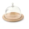 Servierplatten|Antipasti Geschirr<Continenta Käseglocke 2 tlg. Holz / Glas 20cm H 14cm