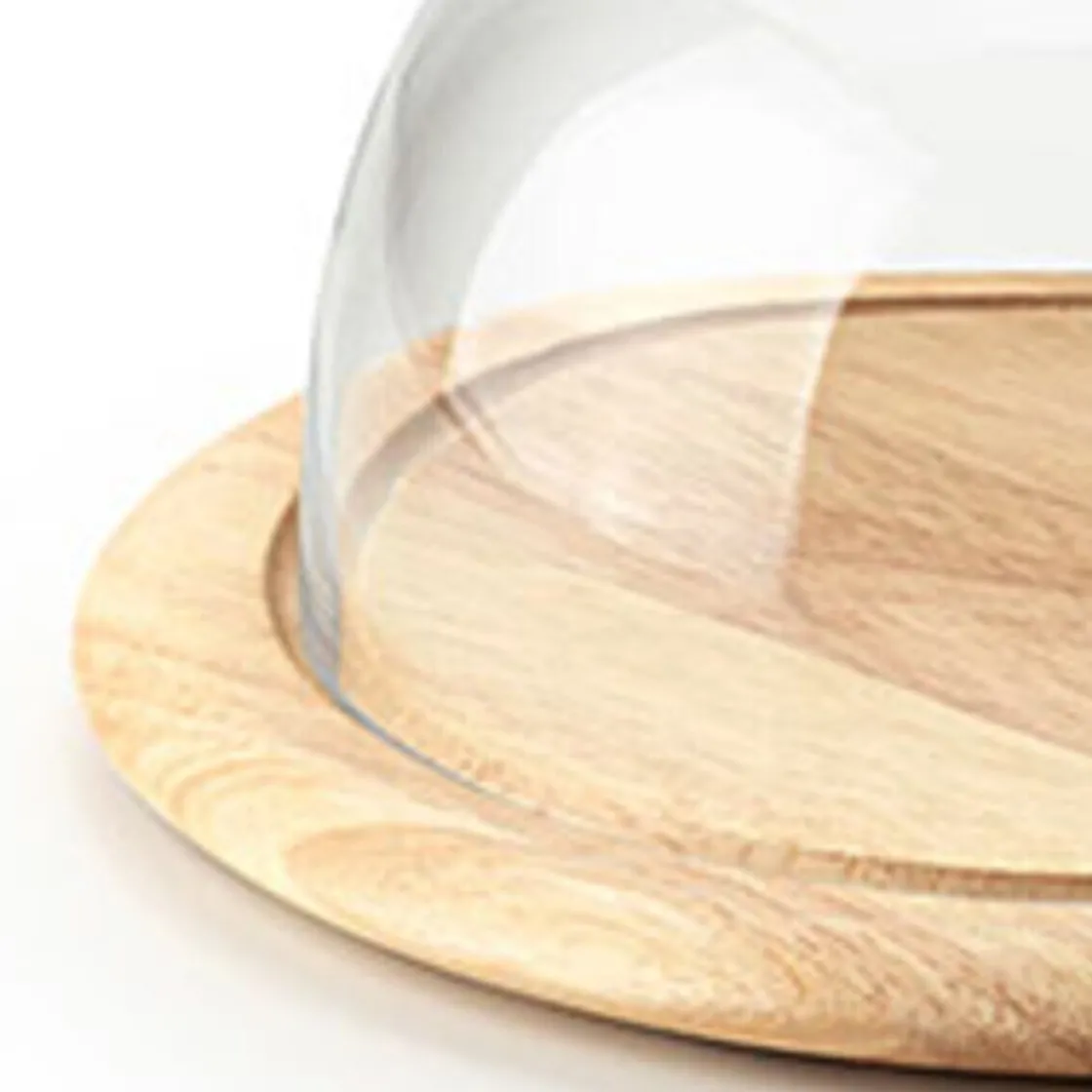 Servierplatten|Antipasti Geschirr<Continenta Käseglocke 2 tlg. Holz / Glas 20cm H 14cm