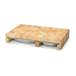 Continenta Multifunktionsbrett 50x33x8 cm Gummibaum-Stirnholz