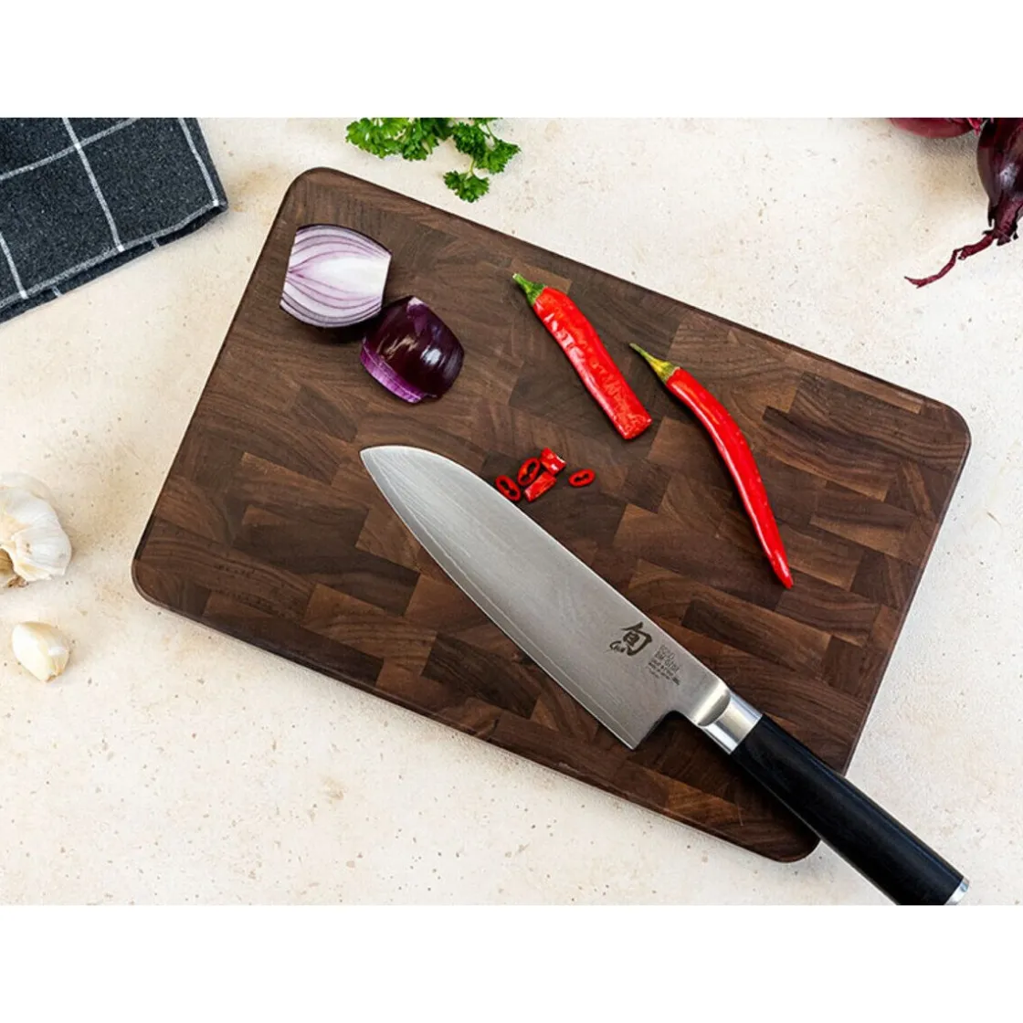 Continenta Schneidebrett 33x22x3 cm Walnuss Stirnholz