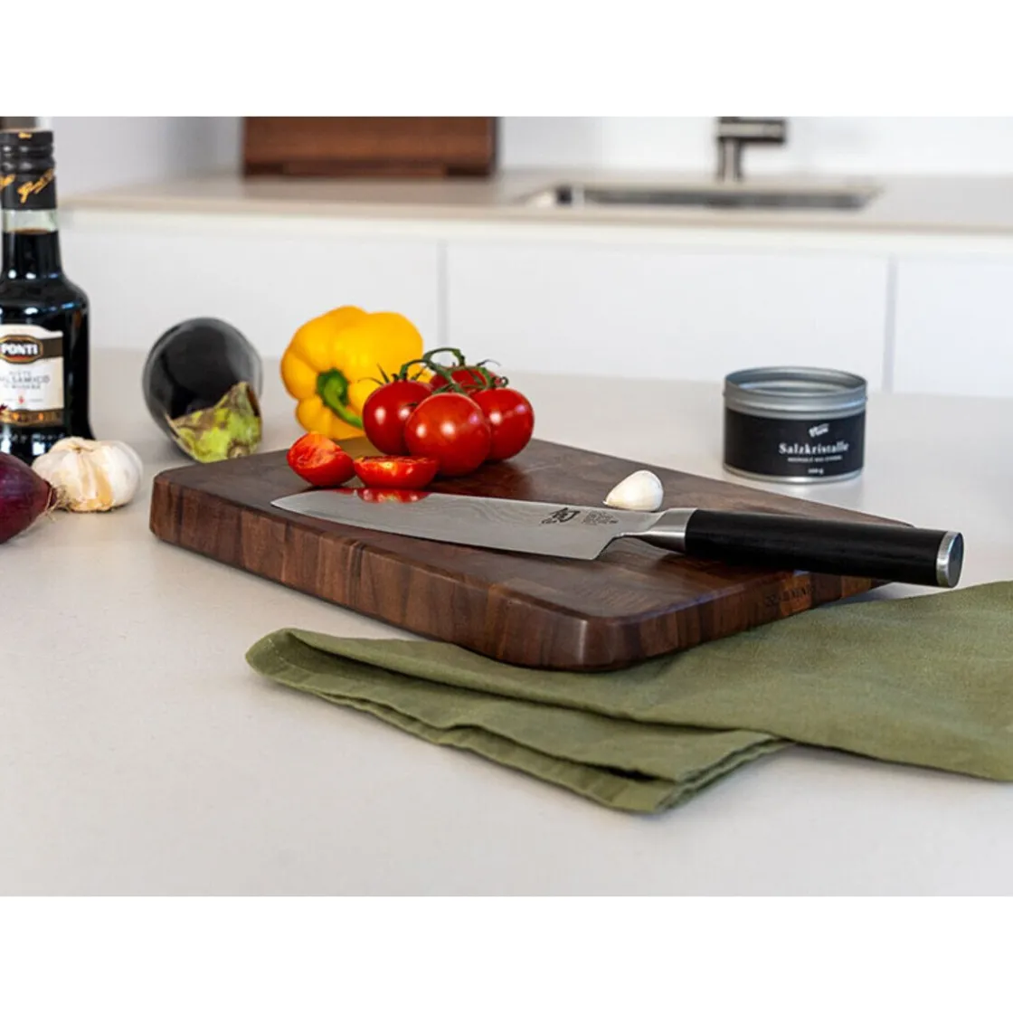 Continenta Schneidebrett 33x22x3 cm Walnuss Stirnholz