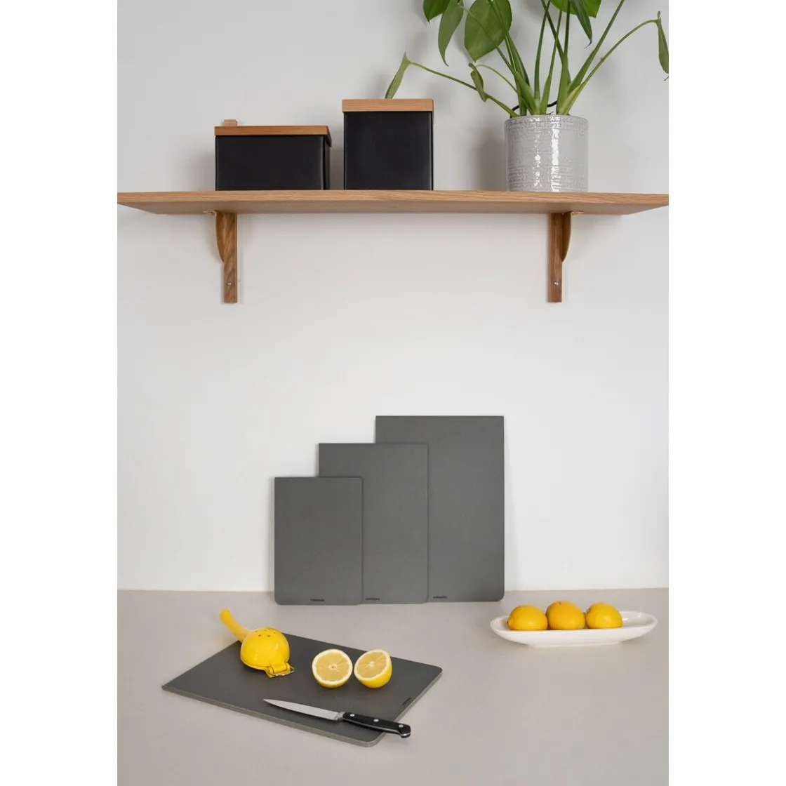 Messer & Co. Entdecken|Pilzküche<Continenta Schneidebrett 24x16x1 cm Duracore grau