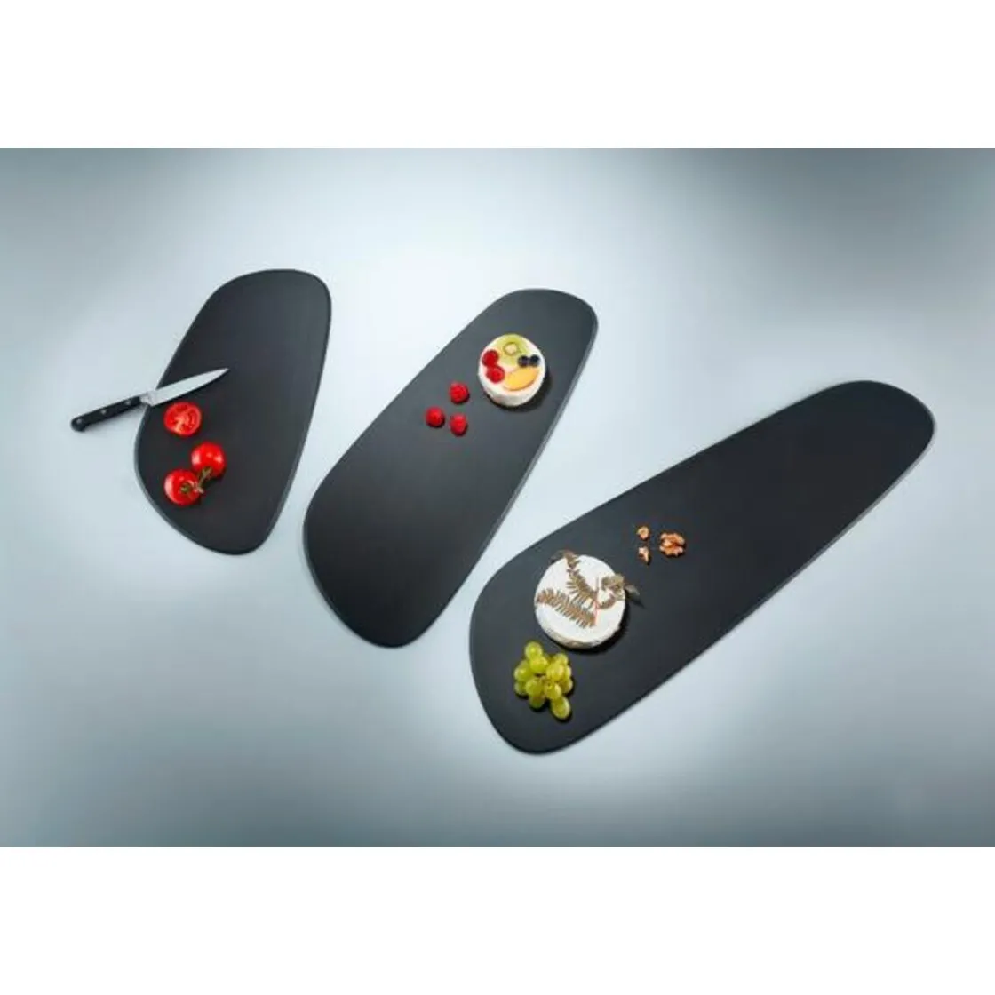 Servierplatten<Continenta Servierbrett Duracore 36,2x19,7x0,9cm Pebble schwarz