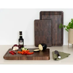 Messer & Co. Entdecken|Tranchierbretter<Continenta Tranchierbrett 46x33x4 cm Walnuss Stirnholz