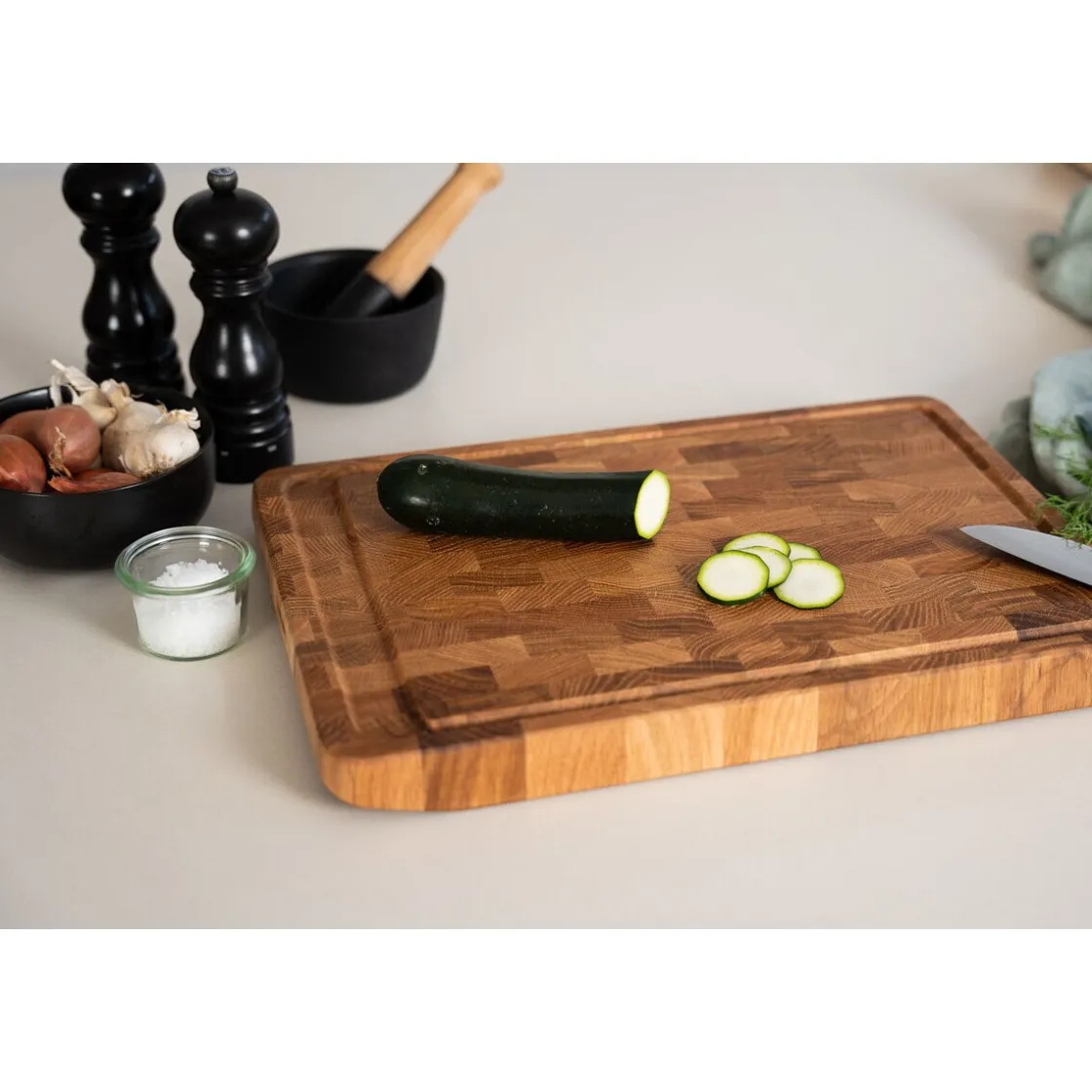 Messer & Co. Entdecken|Schneidebretter Aus Holz<Continenta Tranchierbrett 46x32x3 cm Eiche Stirnholz