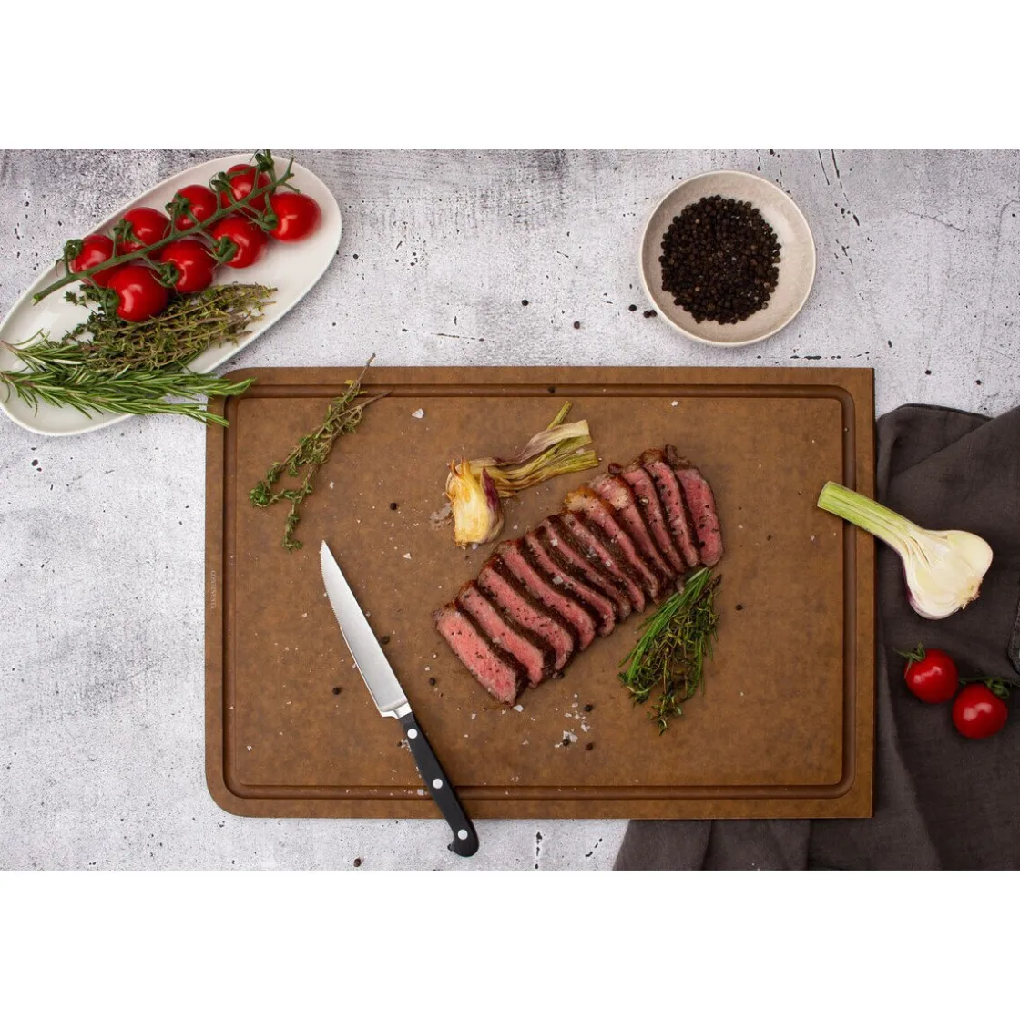 Messer & Co. Entdecken|Tranchierbretter<Continenta Tranchierbrett 44x29,8x0,9 cm Duracore braun