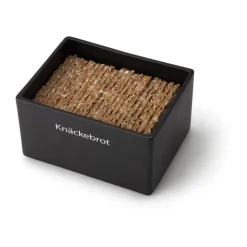 Vorratsdosen<Continenta Vorratsdose 17,5x13,5x11cm Steingut/Holzdeckel schwarz