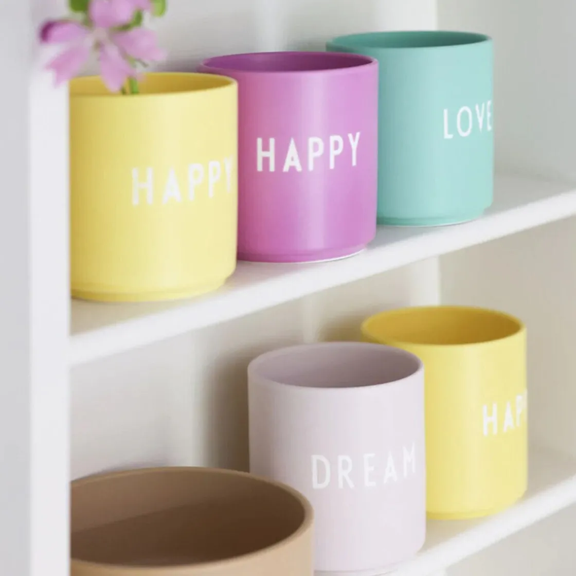 Becher<Design Letters Becher 8 cm Favourite Fashion Colour Happy lila