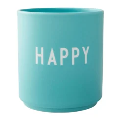 Design Letters Becher 8 cm Favourite News Happy aqua