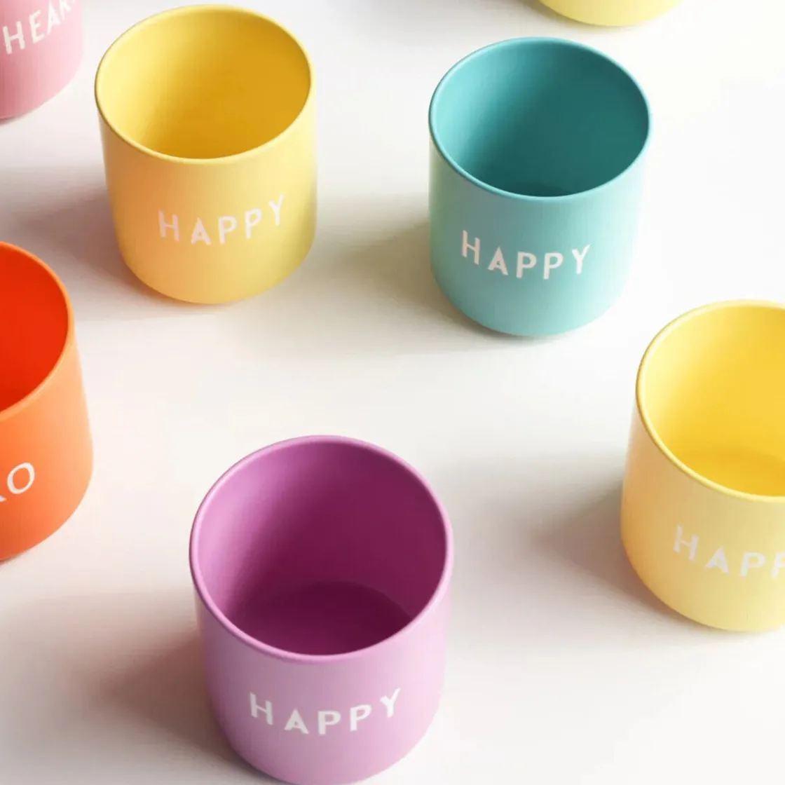 Design Letters Becher 8 cm Favourite News Happy aqua