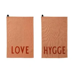 Design Letters Geschirrtuch 2er-Set Favourite Love Hygge beige