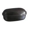Emile Henry Brotbackform 34x22x15 cm Artisan Kohle