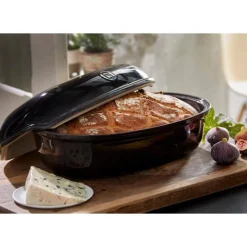 Emile Henry Brotbackform 34x22x15 cm Artisan Kohle