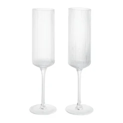 Champagnergläser<ferm LIVING Ripple Champagnerglas 2er-Set klar