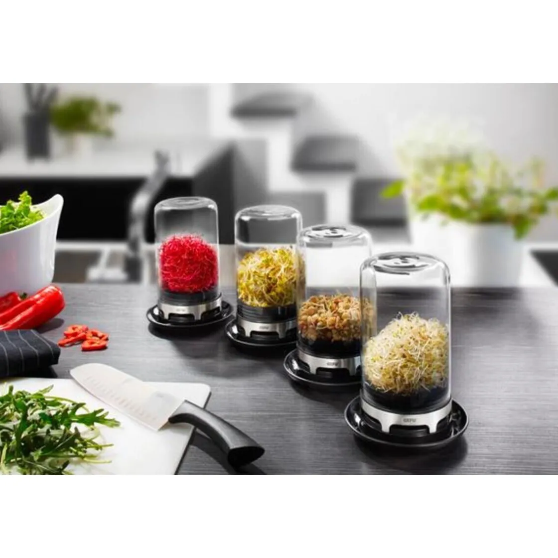 Gefu Sprossenglas Bivita 18 cm schwarz