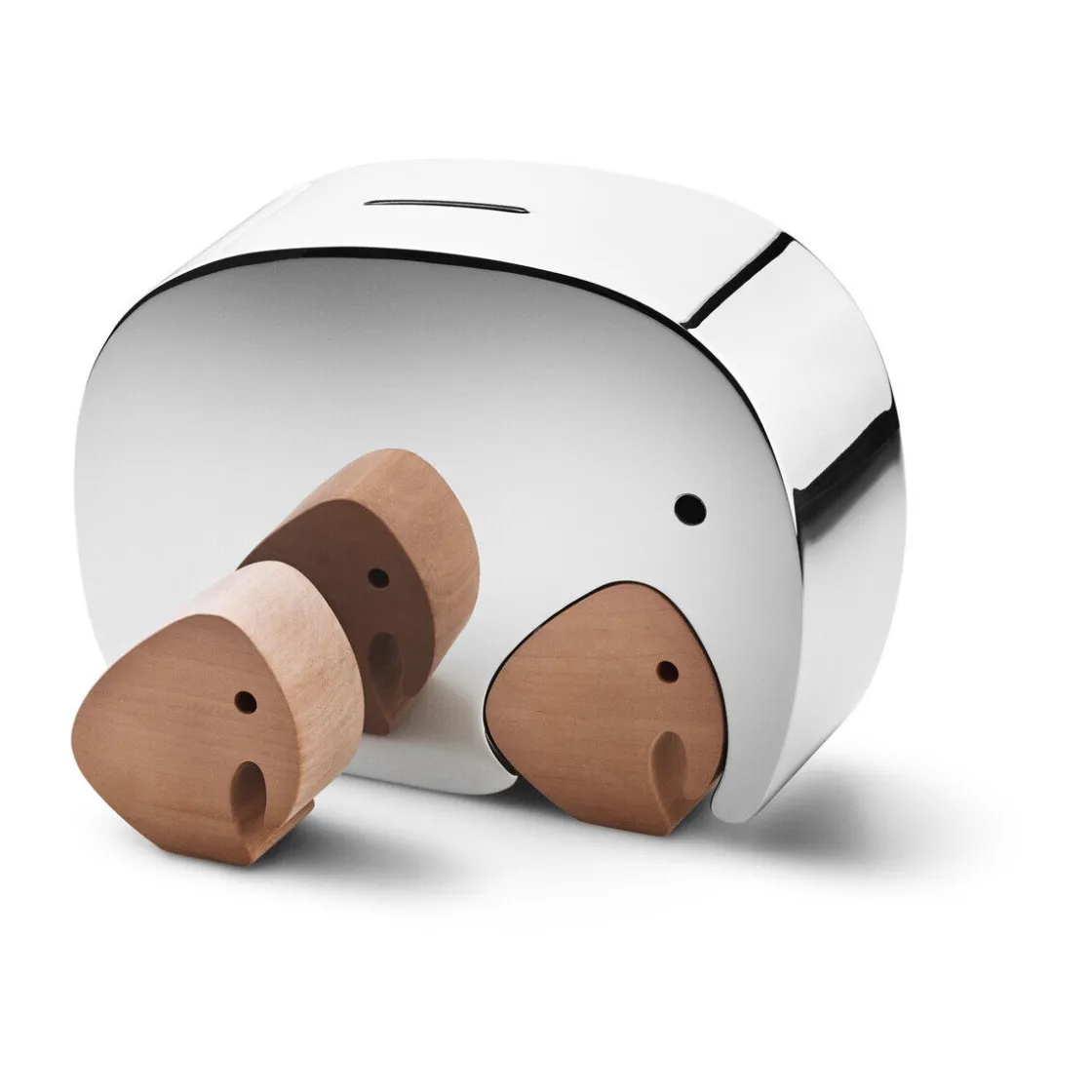 Weihnachten<Georg Jensen Moneyphant mit Zwillingen 17 cm Elephant edelstahl