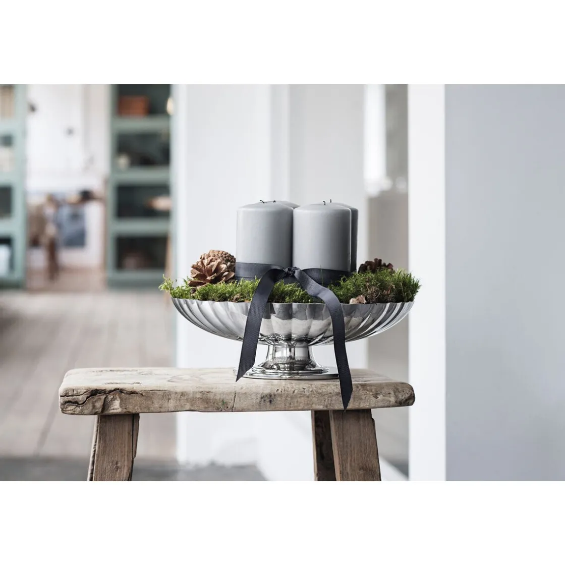 Schalen<Georg Jensen Sockelschale 28 cm Bernadotte edelstahl