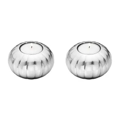Georg Jensen Teelichthalter 2er-Set Bernadotte edelstahl